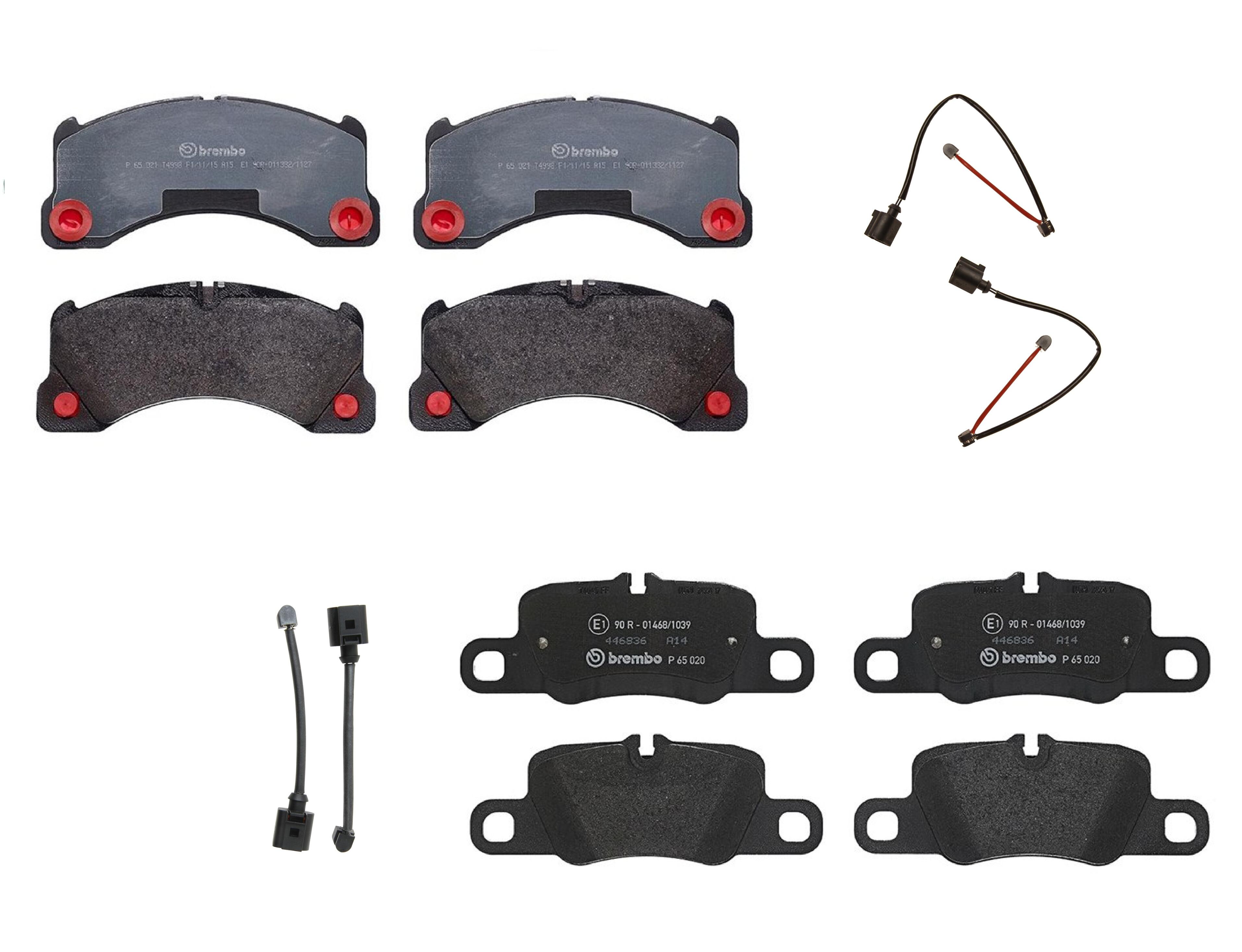 Disc Brake Pad Set Kit Front and Rear (LowMet) Brembo NP1557947Kit